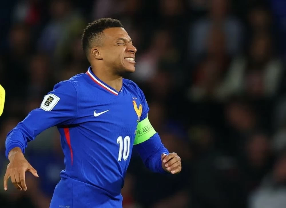 كيليان مبابي خلال مباراة فرنسا وأوكرانيا.