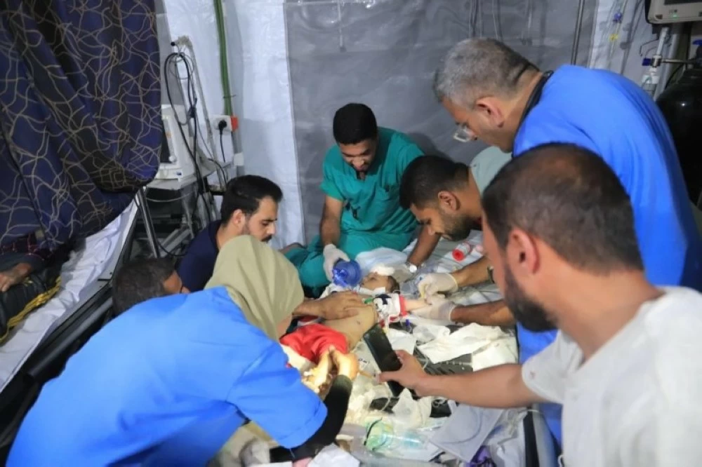 أحد الأطفال المصابين في غزة.