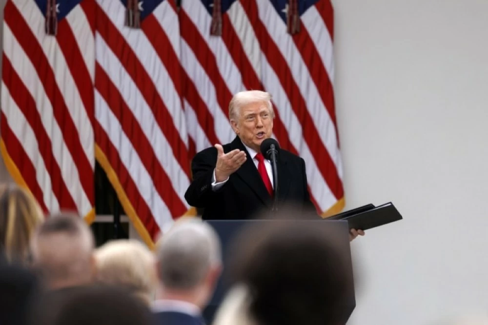 ترمب خلال خطاب في البيت الأبيض.( إ ب أ)