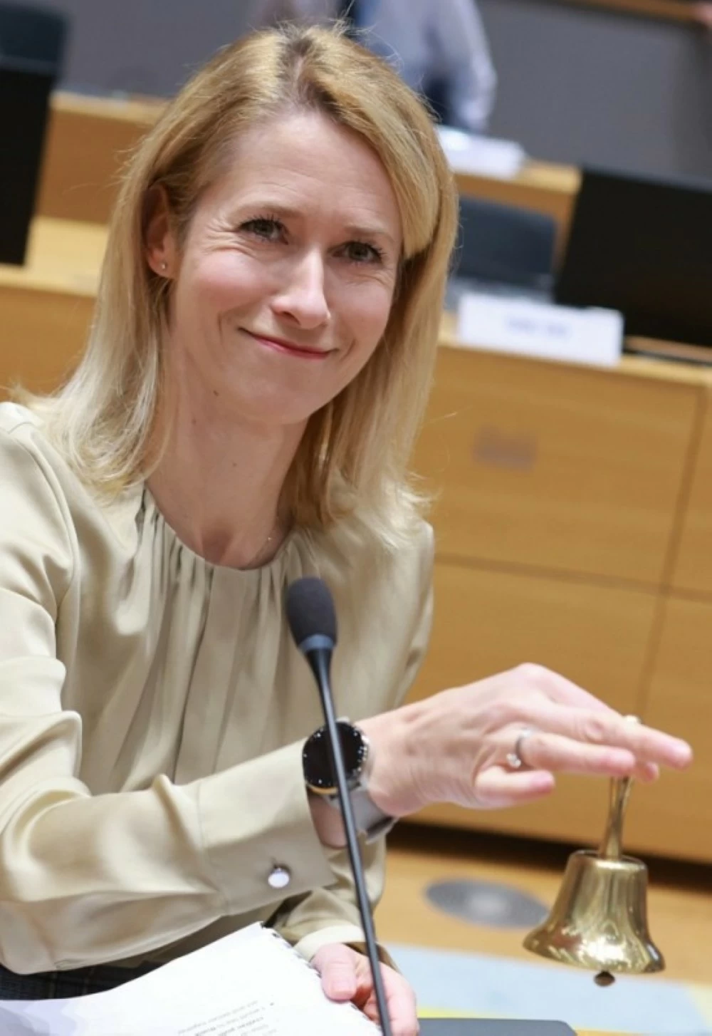  كايا كالاس خلال اجتماع لمجلس الشؤون الخارجية للاتحاد الأوروبي في بروكسل. (إ ب أ).