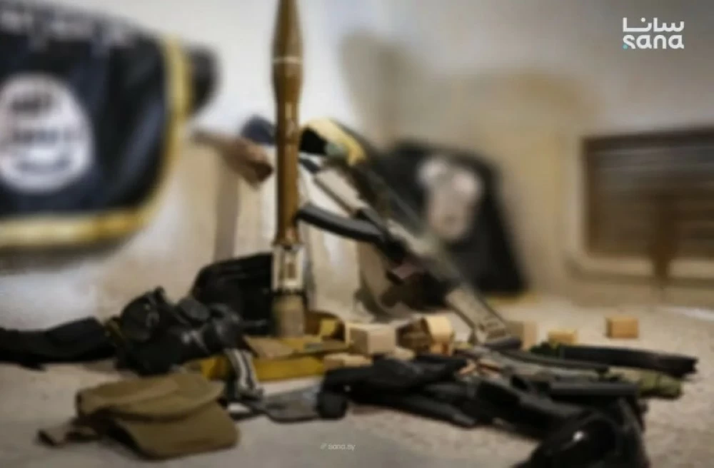 أسلحة مضبوطة في عملية إدلب.