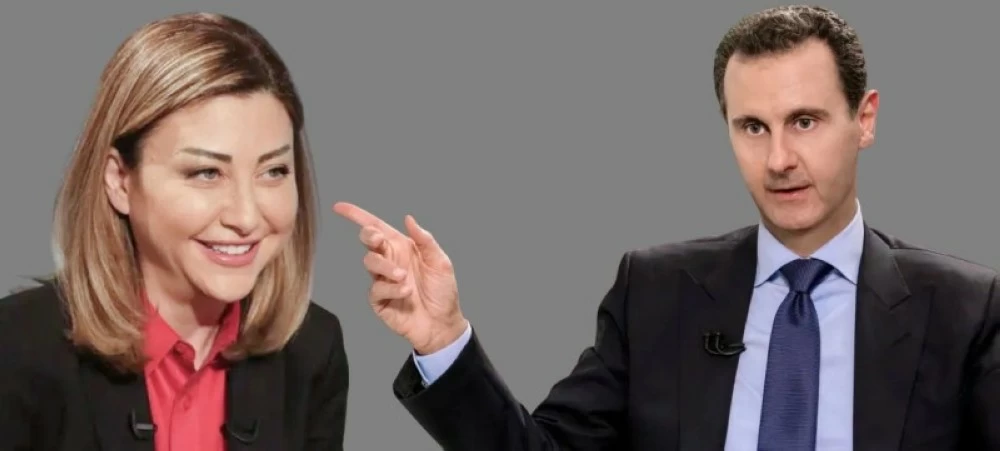 بشار الأسد ومستشارته لونا الشبل.