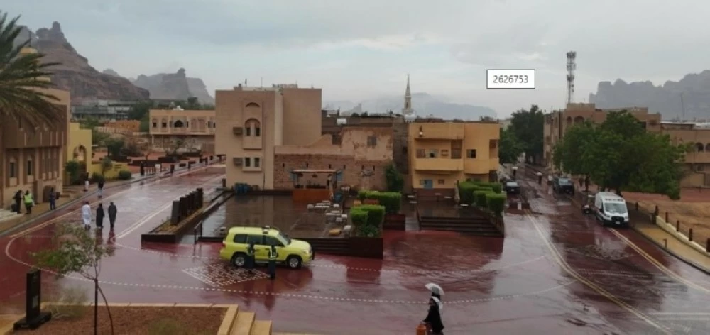 أمطار على منطقة العلا. (واس).