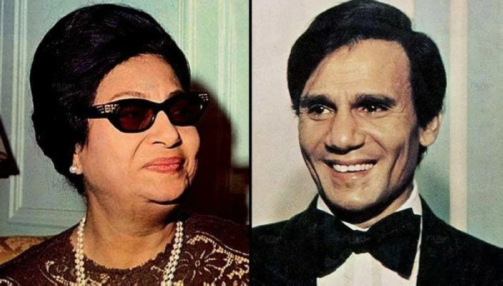 الفنان عبدالحليم حافظ والفنانة أم كلثوم.