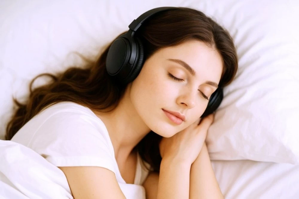 النوم بسماعات الرأس يهدد بتدمير السمع. للاطلاع على 
