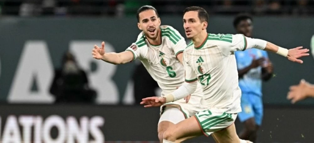 احتفال بولبينة بهدفه في مرمى الكونغو الديمقراطية.