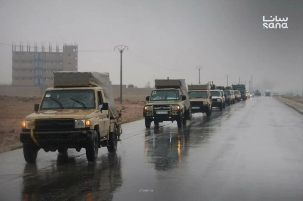 تعزيزات جديدة للجيش السوري تصل ريف حلب الشرقي.(سانا)