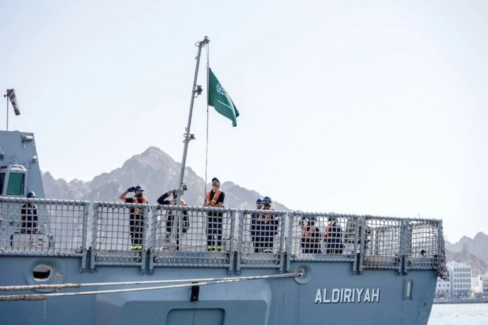 
سفينة حربية سعودية مشاركة في التمرين. 