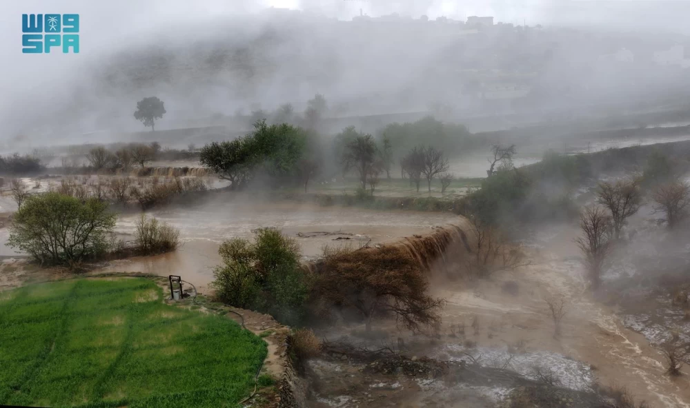 امطار غزيرة في عسير