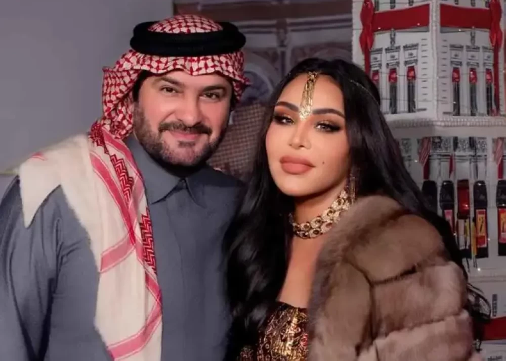 الفنانة احلام الشامسي وزوجها مبارك الهاجري