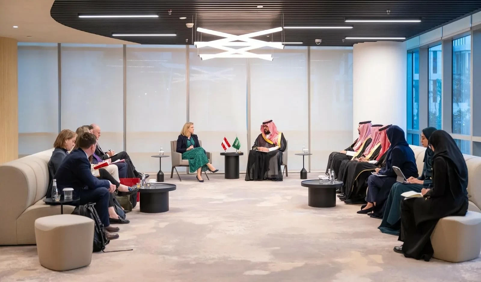 وزير الاقتصاد والتخطيط يجتمع مع وزيرة خارجية النمسا