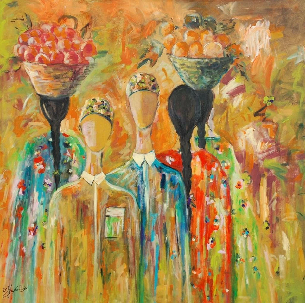 من أعمال الفنانة الراحلة منى القصبي.