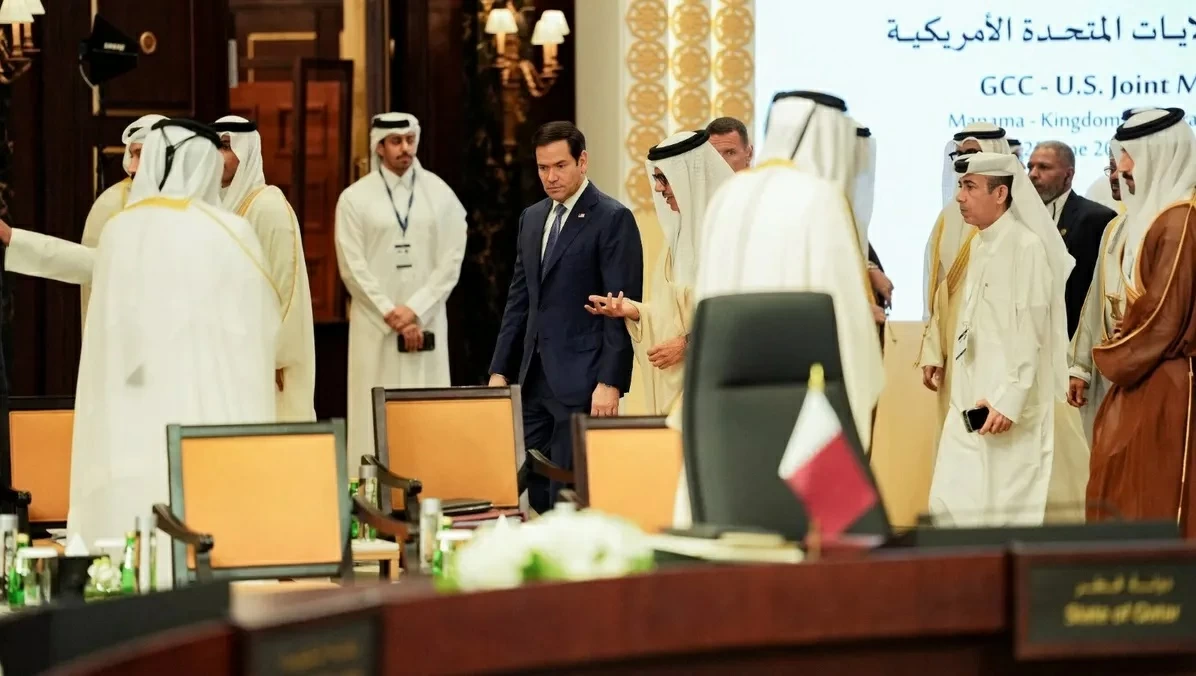 وزير الخارجية الأمريكي ماركو روبيو في مستهل الاجتماع الوزاري الخليجي الأمريكي في البحرين.