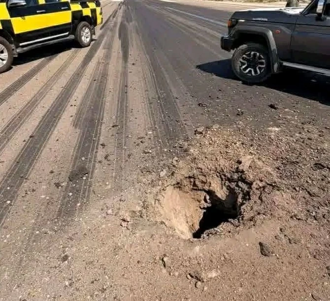 موقع سقوط الصاروخ.