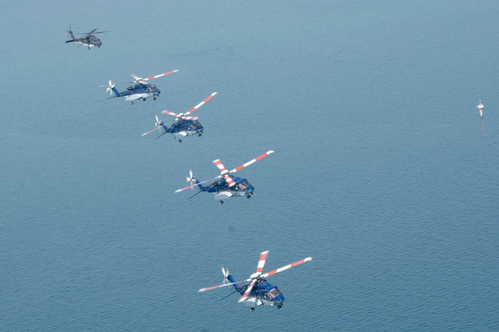 5 طائرات من طيران الأمن المشاركة في التمرين المشترك الخليجي.