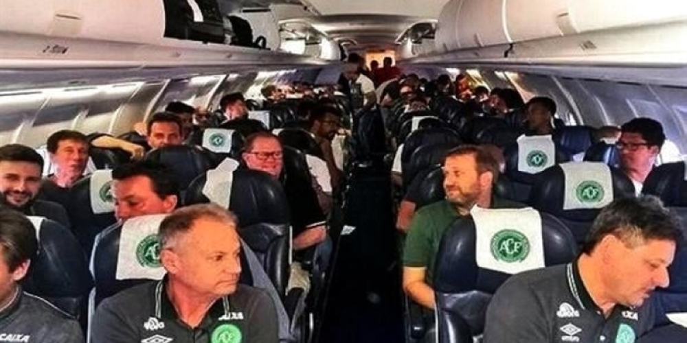 فريق شابيكوينسي البرازيلي في الطائرة المنكوبة. 
