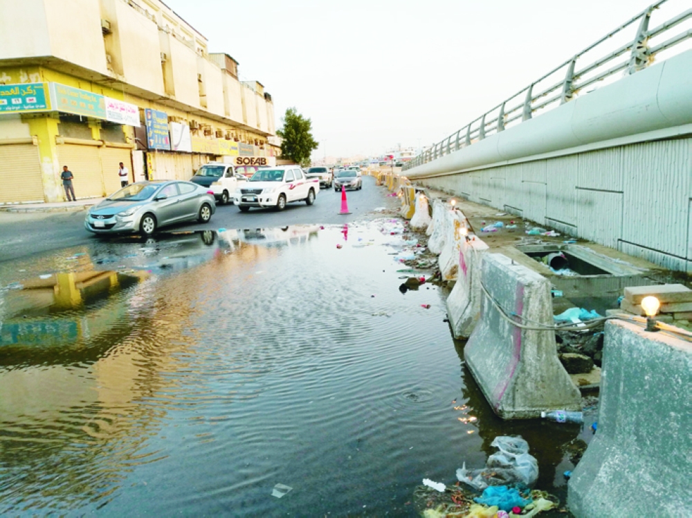 





مستنقعات مياه بالقرب من جسر مطار الملك عبدالعزيز شمال جدة. (عكاظ) 