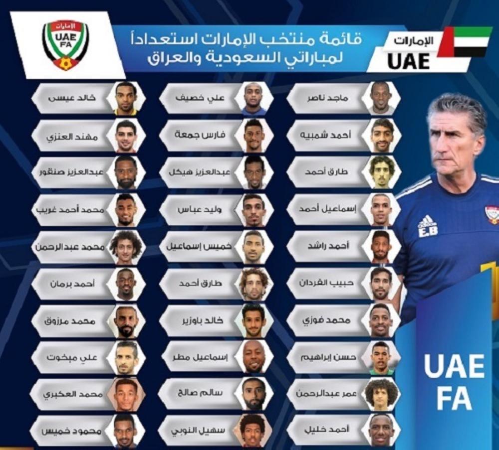 قائمة اللاعبين المنضمين للمنتخب الإماراتي