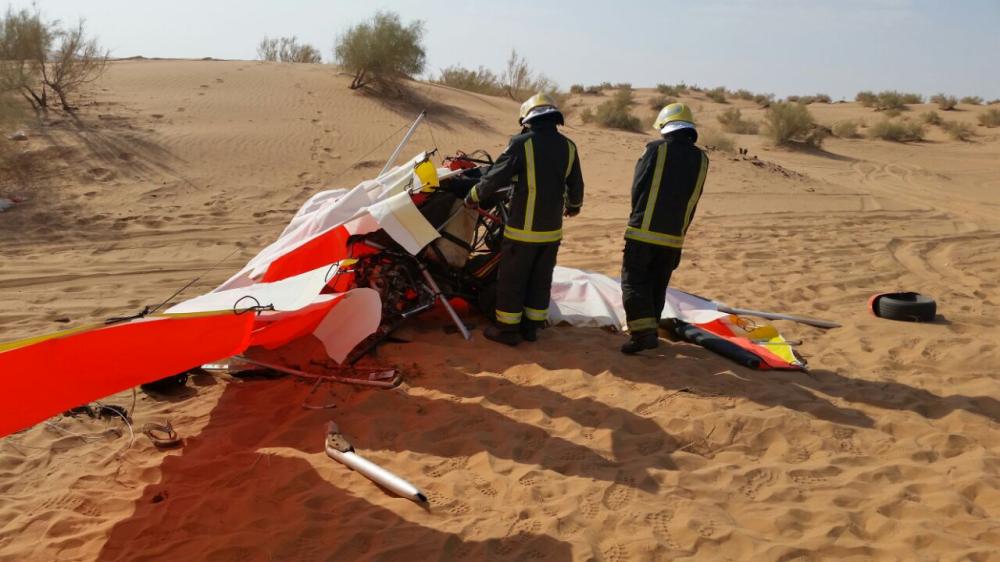 



صورة للطائرة الشراعية بعد سقوطها.