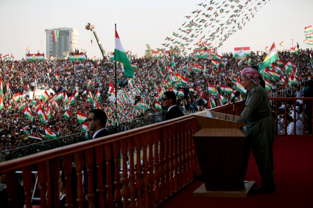 General view of Kurds who celebrate to show their support for the upcoming September 25th independence referendum in Erbil, Iraq September 22, 2017. REUTERS/Azad Lashkari TPX IMAGES OF THE DAY