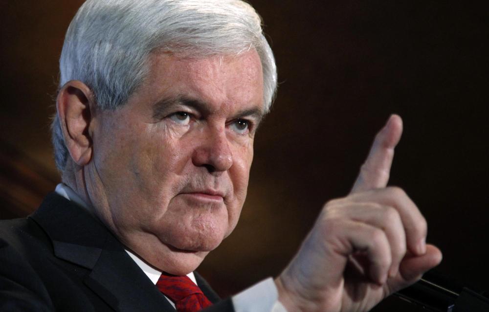 Republican presidential candidate and former U.S. House Speaker Newt Gingrich speaks at a meet and greet session at the Willow Ridge Golf Course in Fort Dodge, Iowa, December 15, 2011. REUTERS/Jeff Haynes (UNITED STATES - Tags: POLITICS)