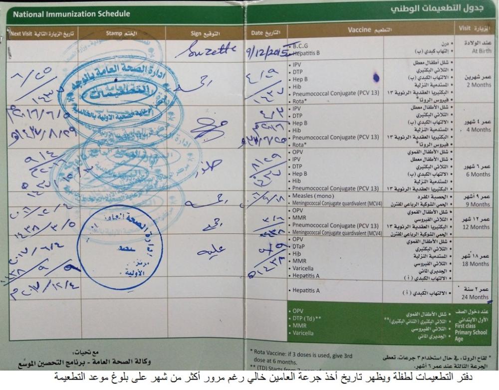 



الأهالي يعانون من نقص تطعيمات السنتين. (عكاظ)