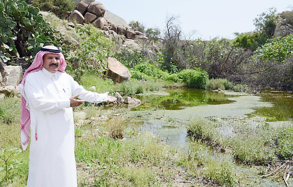 



نائب القرية ابن مانع يشير إلى حشرات وقوارض مجرى السيل.