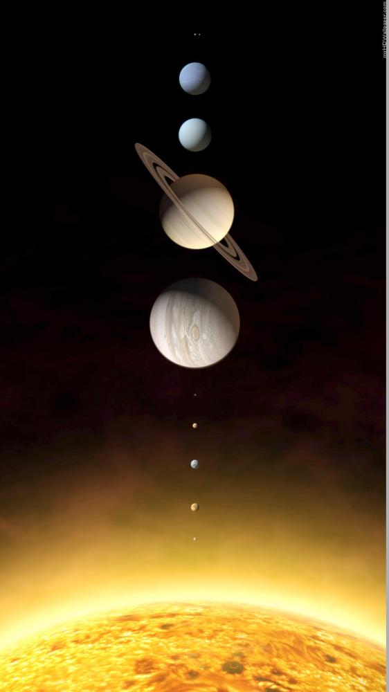 Realistic Solar System Planets Rendering iPhone 6  HD Wallpaper