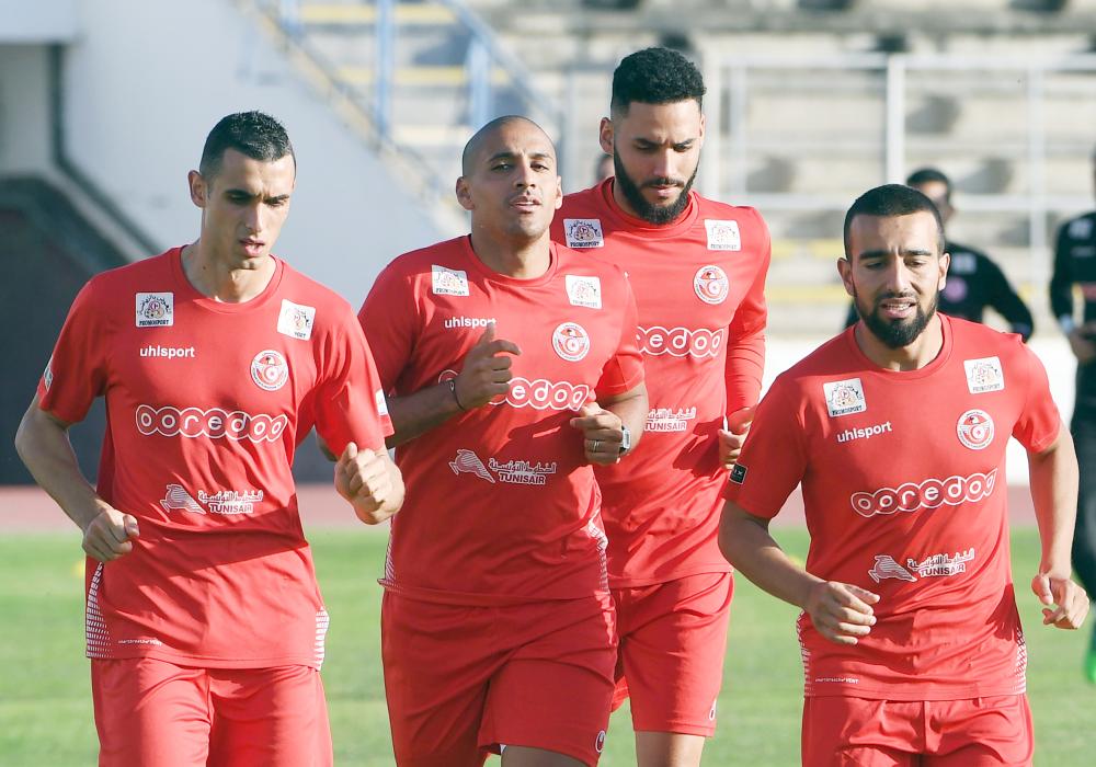 



من تدريبات المنتخب التونسي . (أ.ف.ب)