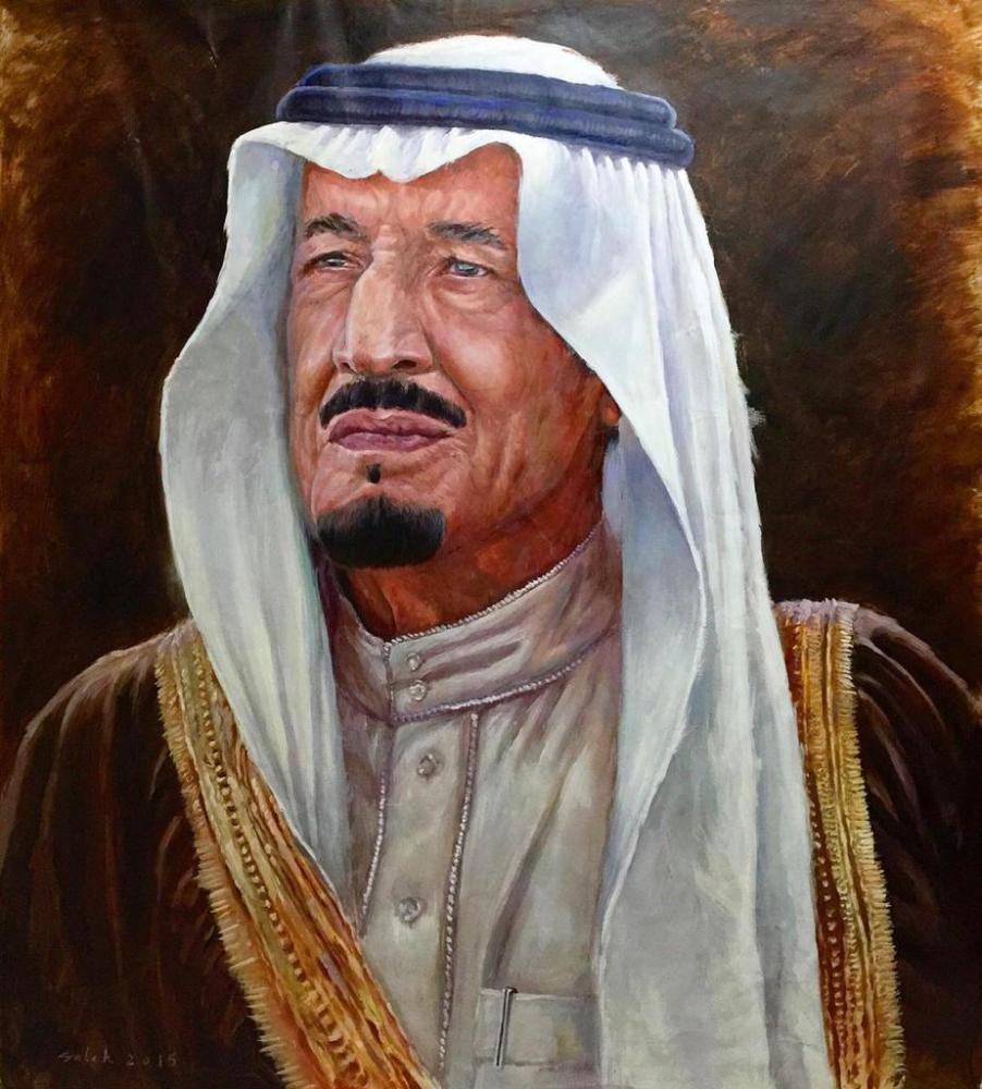 بورتريه للملك سلمان بن عبدالعزيز من ابداعات الفنان صالح الشهري.