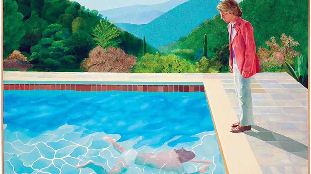 



لوحة «حمام السباحة» للفنان الإنجليزي ديفيد هوكني.