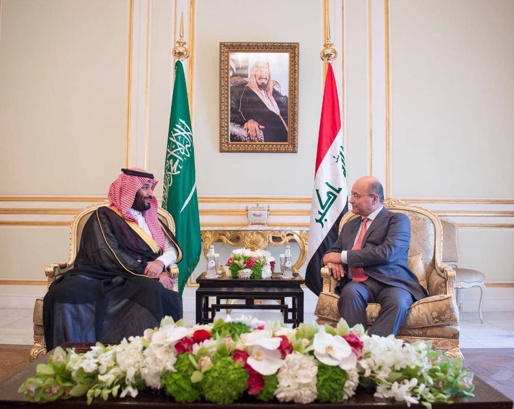 ولي العهد ملتقيا الرئيس العراقي