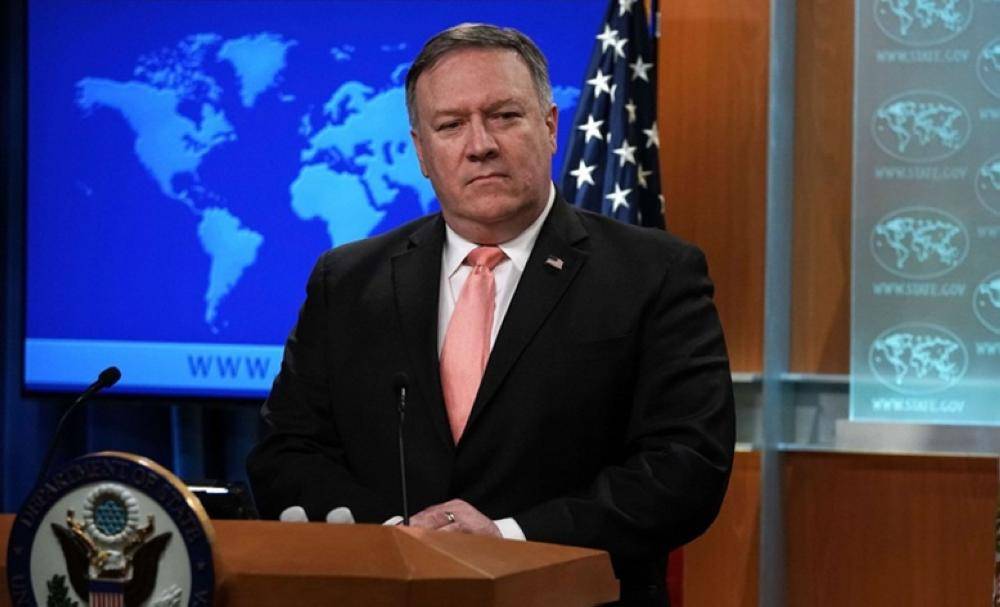 WASHINGTON, DC - OCTOBER 23: U.S. Secretary of State Mike Pompeo speaks to members of the media in the briefing room of the State Department October 23, 2018 in Washington, DC. Pompeo discussed various topics including the disappearance of journalist Jamal Khashoggi.   Alex Wong/Getty Images/AFP
== FOR NEWSPAPERS, INTERNET, TELCOS & TELEVISION USE ONLY ==