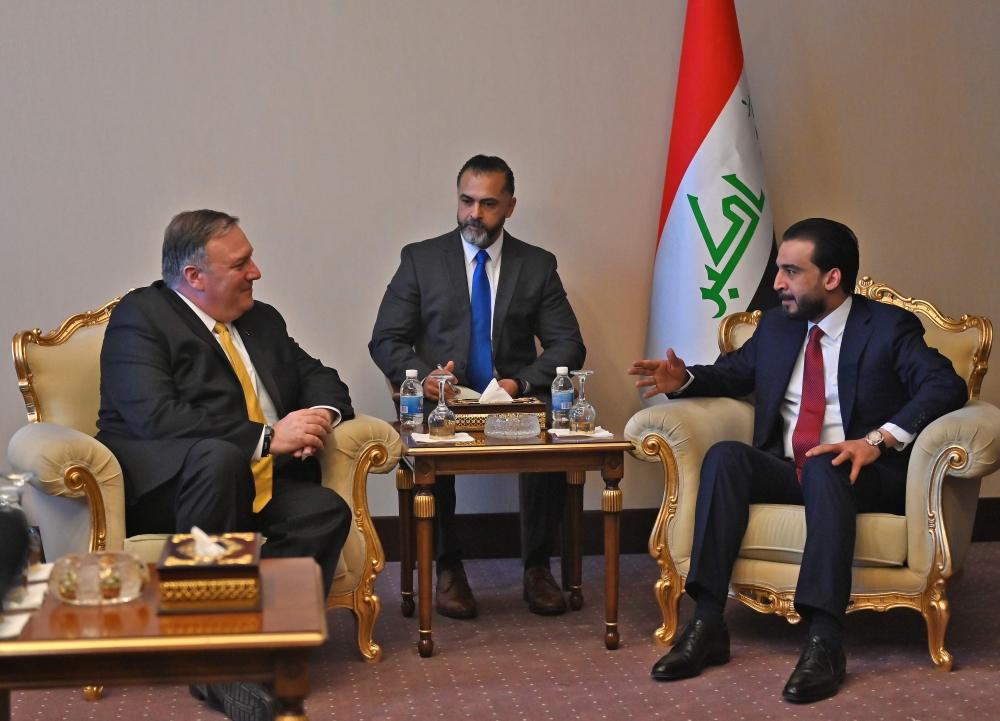 بومبيو ملتقيا رئيس البرلمان العراقي