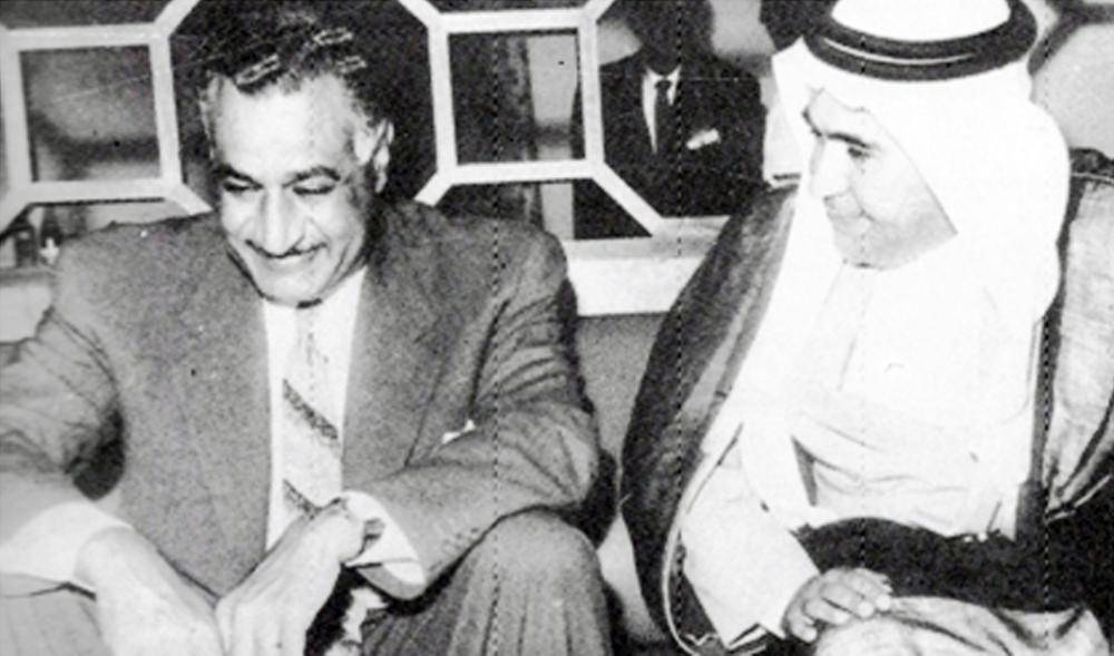 أبوسليمان مع الرئيس المصري عبدالناصر أثناء زيارة الأخير لباكستان سنة 1960.