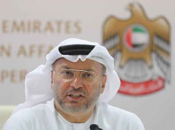 Emirati minister of state for foreign affairs, Anwar Gargash, speaks during a press conference in Dubai about the situation in Yemen on August 13, 2018.
The United Arab Emirates, Riyadh's main partner in the Saudi-led military coalition battling Huthi rebels in Yemen, says it is also determined to wipe out Al-Qaeda in the country's south. / AFP PHOTO / KARIM SAHIB