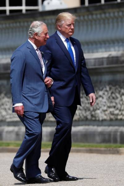 U.S. President Donald meets with Britain's Prince Charles at Buckingham Palace, in London, Britain, June 3, 2019. REUTERS/Carlos Barria