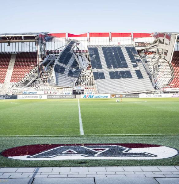 A view of a section of the collapsed at the AZ Alkmaar football club's AFAS Stadium in Alkmaar on August 10, 2019.
 Netherlands OUT
 / AFP / ANP / Vincent Jannink
