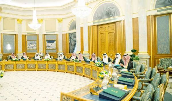 جانب من جلسة مجلس الوزراء أمس بقصر السلام في جدة. (واس)