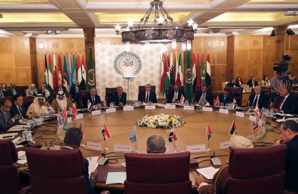 A general view during the Arab Foreign Ministers extraordinary meeting to discuss the Syrian crisis in Cairo, Egypt October 12, 2019. REUTERS/Mohamed Abd El Ghany