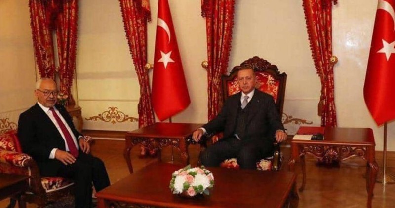 الغنوشي خلال اجتماعه المغلق مع أردوغان (متداولة) 