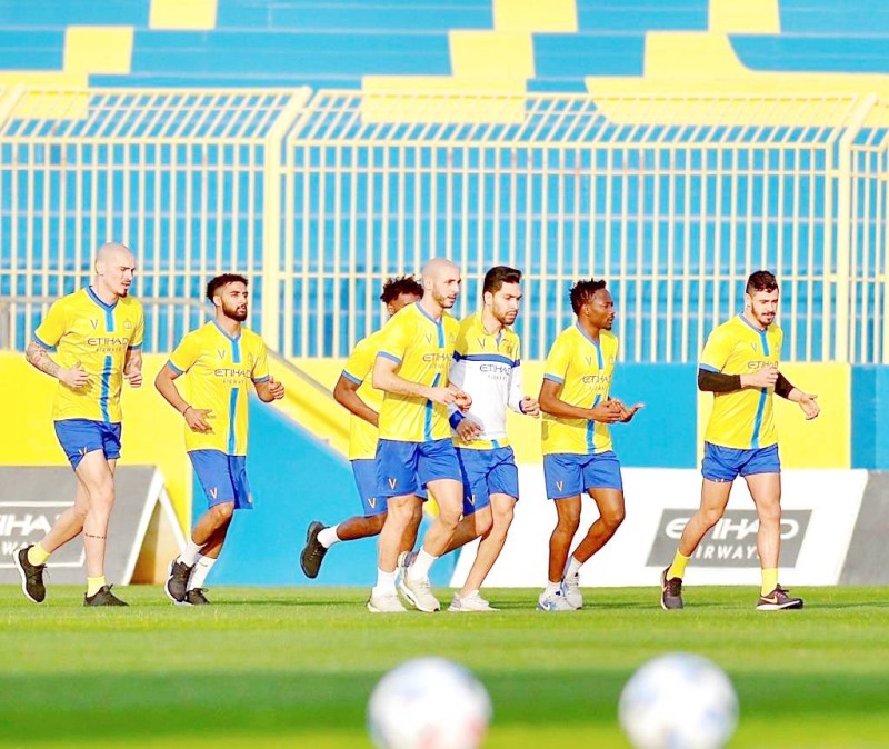



 لاعبو فريق النصر يواصلون تدريباتهم استعدادا لمواجهة السد القطري في دوري أبطال آسيا.