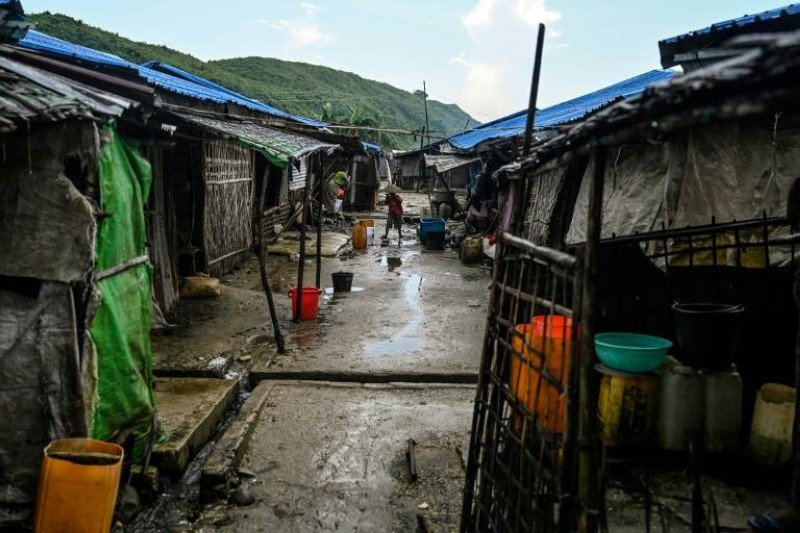 مخيم للاجئي الروهينغا في ولاية راخين بغرب بورما في 03 أكتوبر الماضي. (أ.ف.ب.)