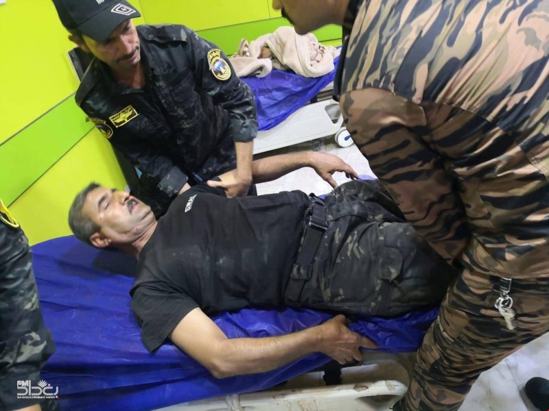 أحد رجال الأمن العراقي الذي أصيب في تفجير انتحاري لنفسه بكركوك.