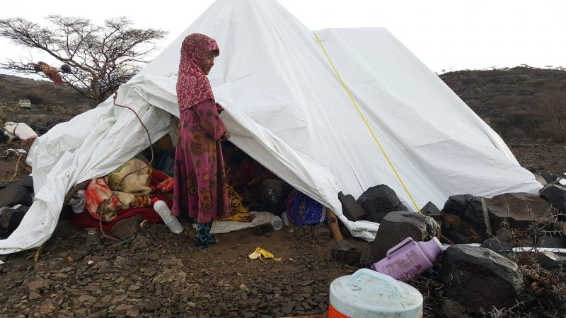 



نازحون يمنيون في أحد الوديان في تعز بلا مأوى يواجهون الأمطار والسيول.