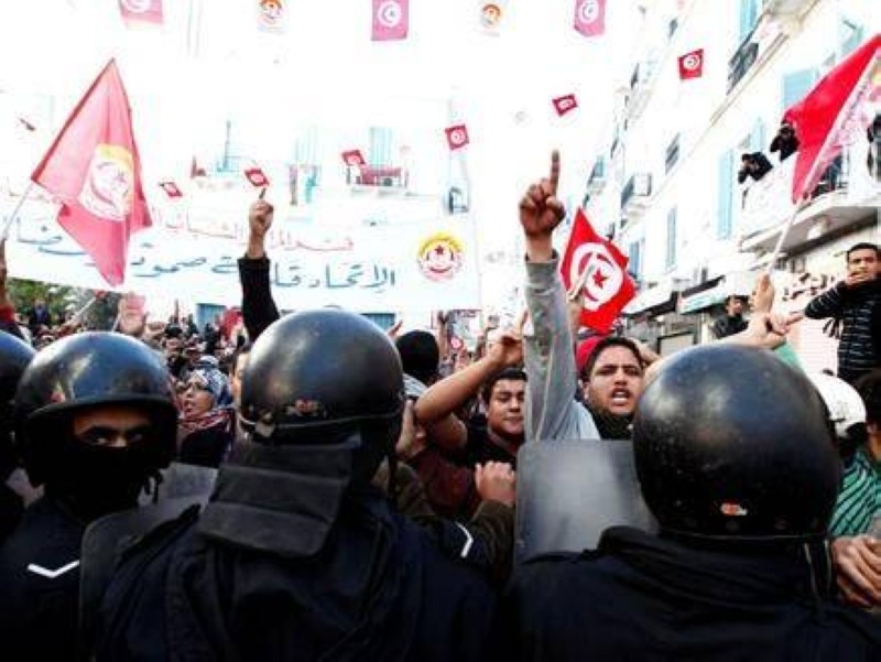 مظاهرات واحتجاجات في تونس.