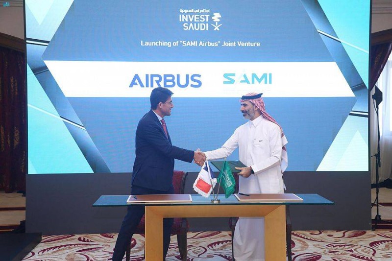 شركة SAMI توقّع اتفاقية مشروع مشترك مع إيرباص لإنشاء كيان سعودي رائد في الصيانة والإصلاح والعَمرة وخدمات الطيران العسكري.