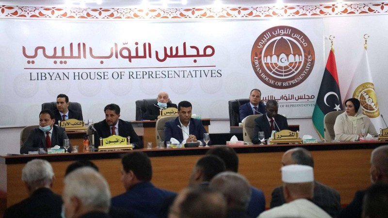 البرلمان الليبي خلال جلسة سابقة.