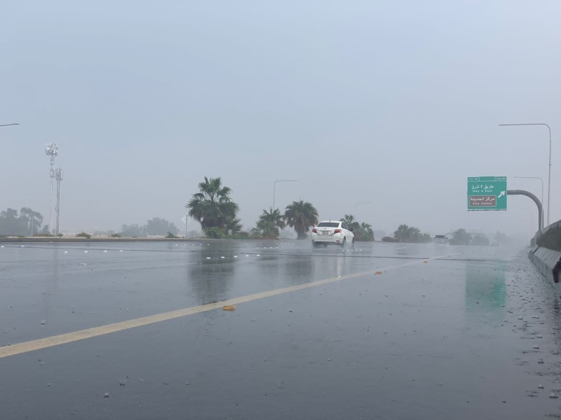 أمطار الجبيل. (تصوير: محمد الزهراني)