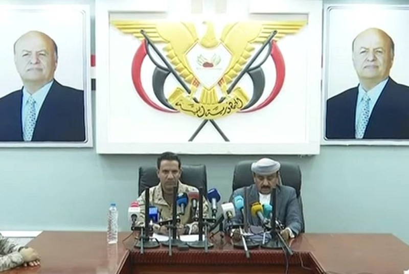 محافظ شبوة ومتحدث التحالف في المؤتمر الصحفي من شبوة اليمنية